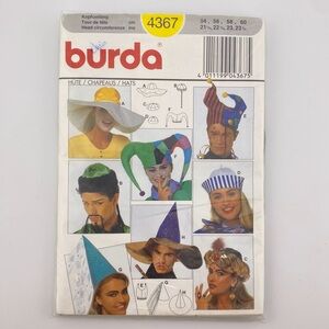🪡 Burda Costume Hats Sewing Pattern 4367